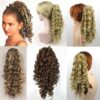 18" LONG SPIRAL CORKSCREW CURLS CURLY HAIR HAIRDO HAIRPIECE PONYTAIL CLAW CLIP