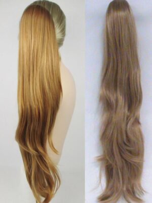 28" LONG STRAIGHT HAIR PONYTAIL HAIRPIECE W/ LOTS LAYERS CLAW CLIP HAIRDO LEANN