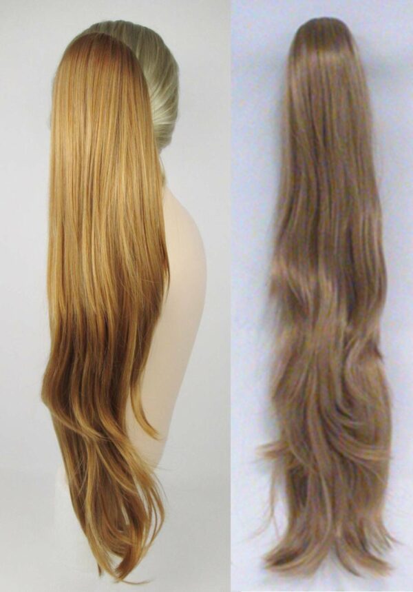 28" LONG STRAIGHT HAIR PONYTAIL HAIRPIECE W/ LOTS LAYERS CLAW CLIP HAIRDO LEANN