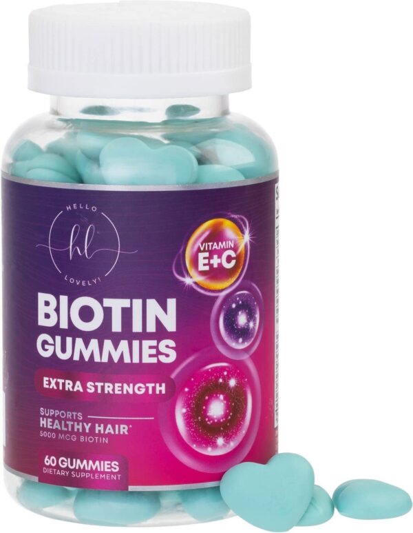 Hair Gummy Vitamins - 5000mcg Biotin For Faster, Stronger, Healthier Hair Growth