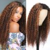【180% Density=】Sunber Balayage Highlight Full Curly U Part Human Hair Wigs Flash Sale - 18 / V Part-180%