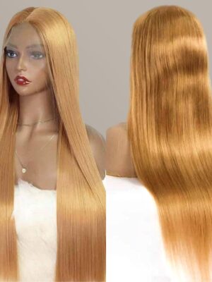 Wear & Go 15A Brazilian Premium Virgin Hair Straight HD Lace Front Wigs Glueless Wig - Honey Blonde / 26inch