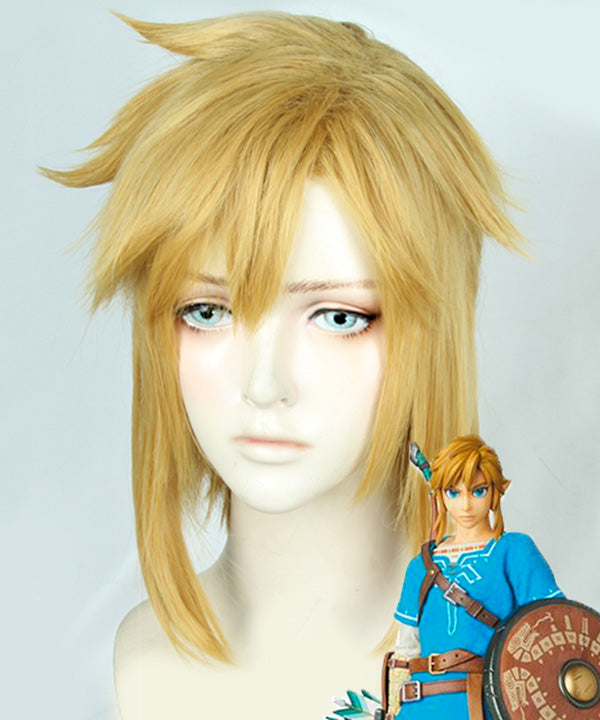 Link Cosplay Wig - The Legend of Zelda: Breath of the Wild Costume Wig - Golden