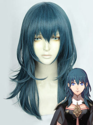 Fire Emblem Cosplay Wig: Three Houses Female Byleth Costume Wig - Grey Green