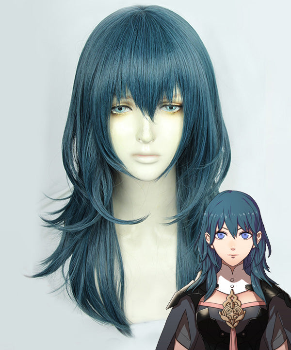 Fire Emblem Cosplay Wig: Three Houses Female Byleth Costume Wig - Grey Green