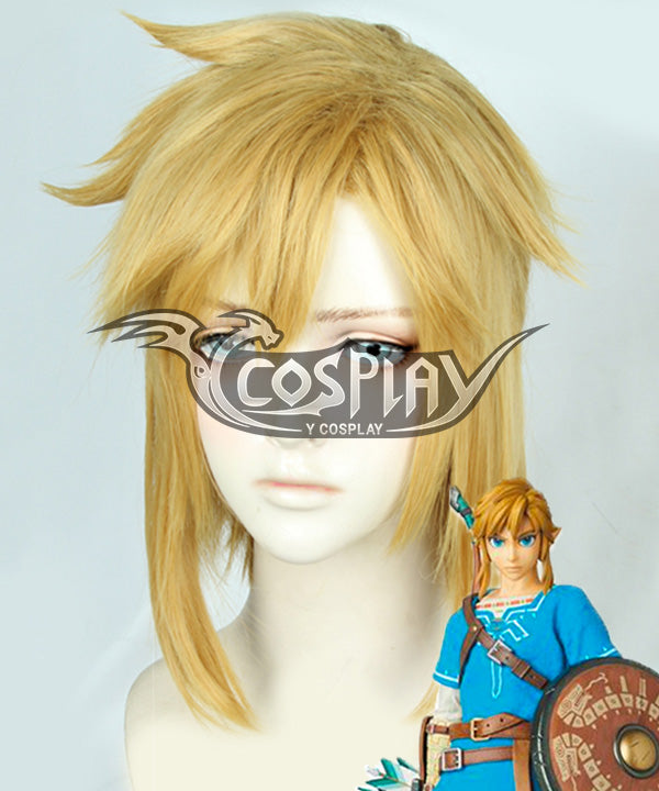 Link Cosplay Wig - The Legend of Zelda: Breath of the Wild Costume Wig - Golden