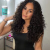 curly (3A curls) clip-in extensions #1b natural black. - 20" / Regular / Extra Volume