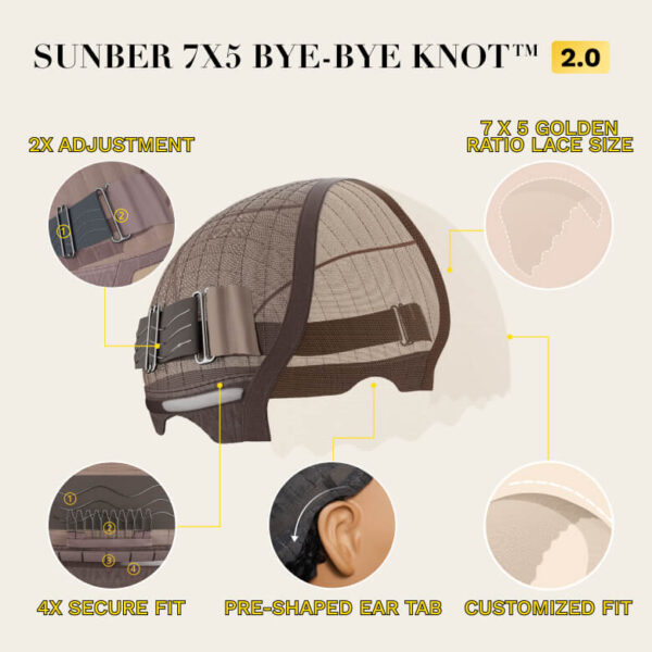 Extra 70% Off |Sunber 4C Kinky Edge Kinky Curly Human Hair Lace Wigs 7x5 Bye Bye Knots -  4C Kinky Edge-7x5 Bye Bye Knots / 20