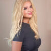 front lace human wig - 18" platinum blonde.