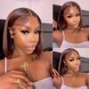 Short Bob Wig 4x4 HD Lace Glueless Wig Front Wigs Chocolate Brown Color Wear and GO - 5x5 Lace / 180% / 12inch