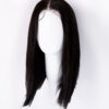put on & go pre-cut lace long bob human wig - 14" natural black.