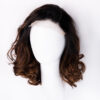 front lace human wig - 10" rooted brown bouncy curls.