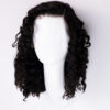put on & go pre-cut lace curly human wig - 16" natural black.