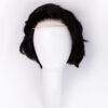 bouncy wedge human wig - 6" dark brown.
