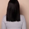put on & go pre-cut lace long bob human wig - 14" natural black.