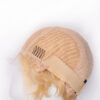 asymmetric wedge human wig - 6" light blonde.