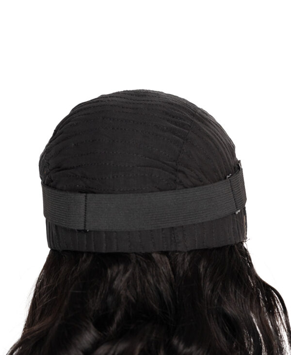 put on & go pre-cut lace curly human wig - 14" natural black.