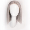 put on & go pre-cut lace human wig - 10" silver grey.