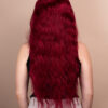 front lace human wig wavy 13x4 - 30" cherry red