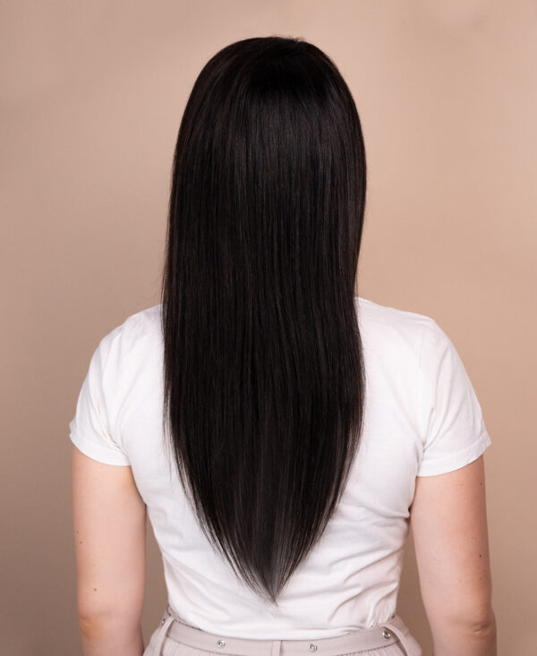 front lace human wig wavy 4x4 - 20" natural black