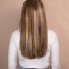 front lace human wig - 18" blonde highlights.