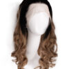 front lace human wig - 18" rooted caramel bouncy curls.
