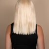 long bob with fringe human wig - 16" platinum blonde.