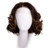 4x4 front lace wig - 10" - brown with colored highlights.