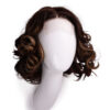 4x4 front lace wig - 10" - brown with colored highlights.