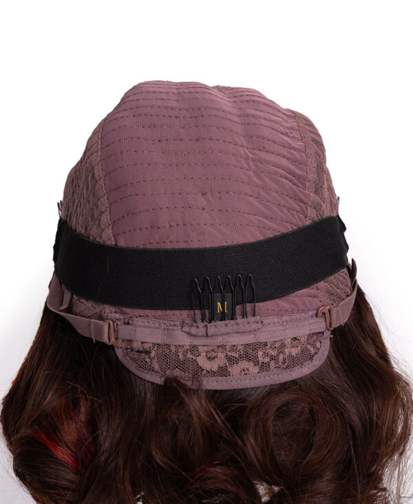 4x4 front lace wig - 10" - brown with colored highlights.