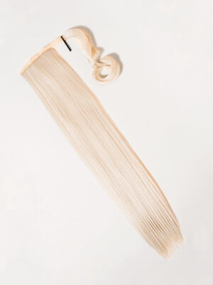 vegan fiber long straight ponytail - platinum blonde 26".
