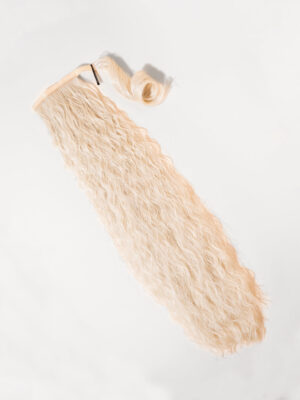 vegan fiber long wavy ponytail - platinum blonde 26".