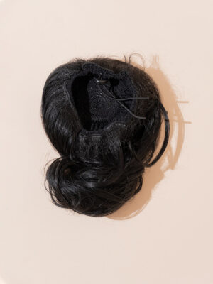 vegan fiber messy bun - natural black.