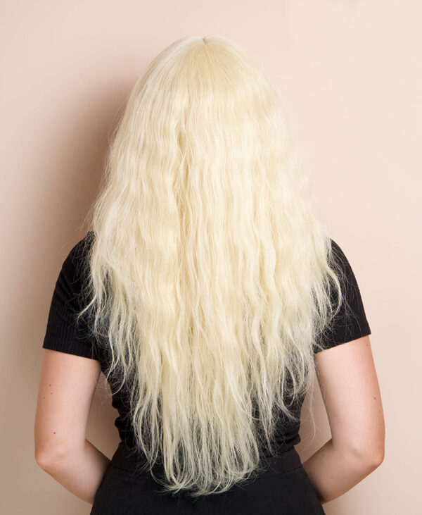 vegan fiber heatless wave wig 24" light blonde.