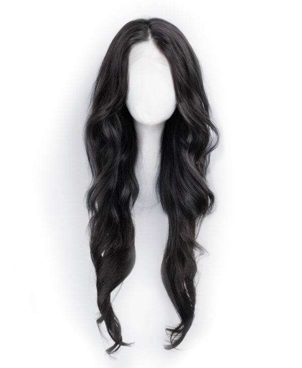 front lace human wig - 26" natural black.