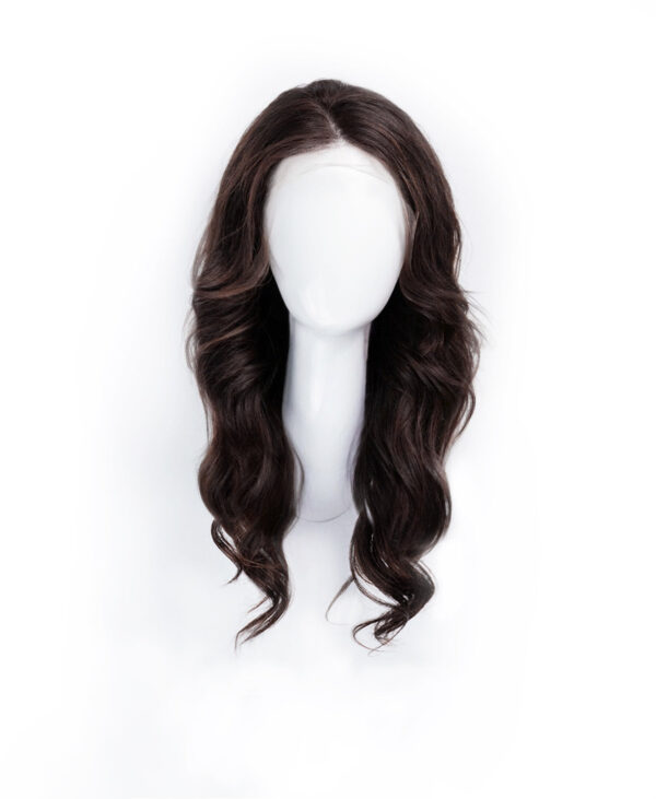 front lace human wig - 18" chocolate brown.