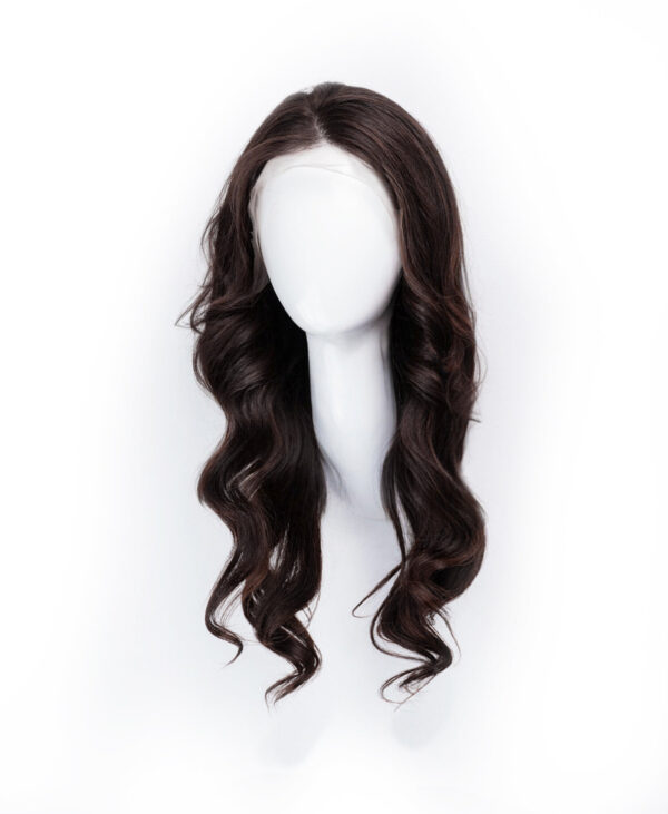 front lace human wig - 18" chocolate brown.