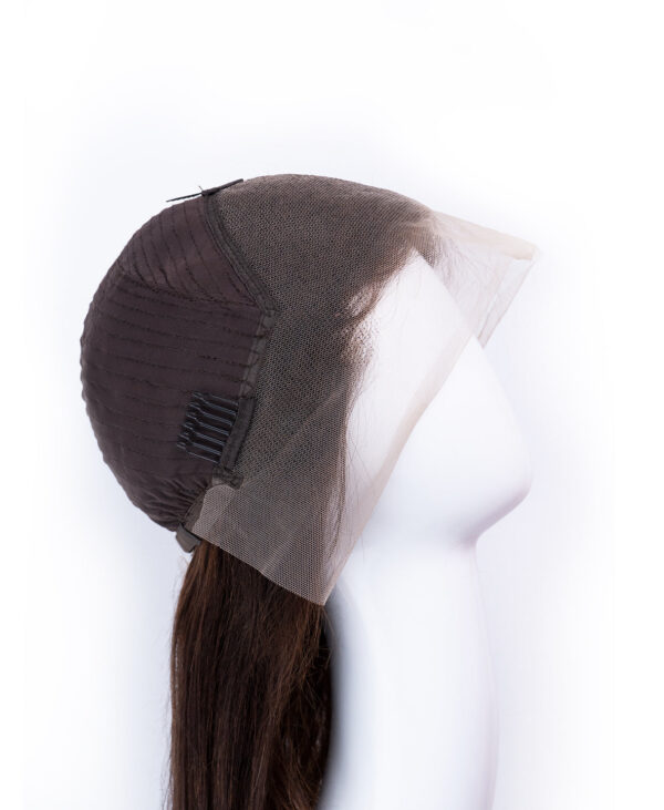 front lace human wig - 18" chocolate brown.
