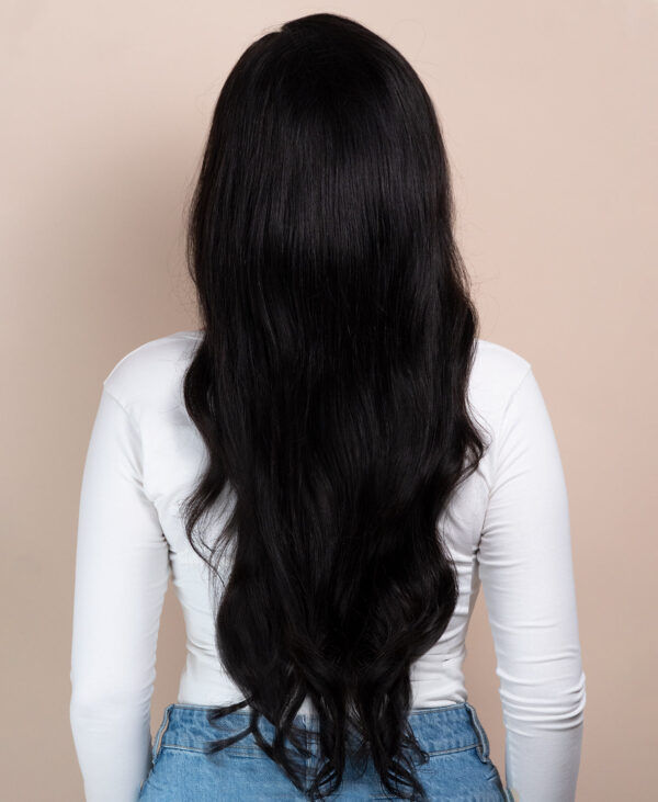 front lace human wig - 26" natural black.