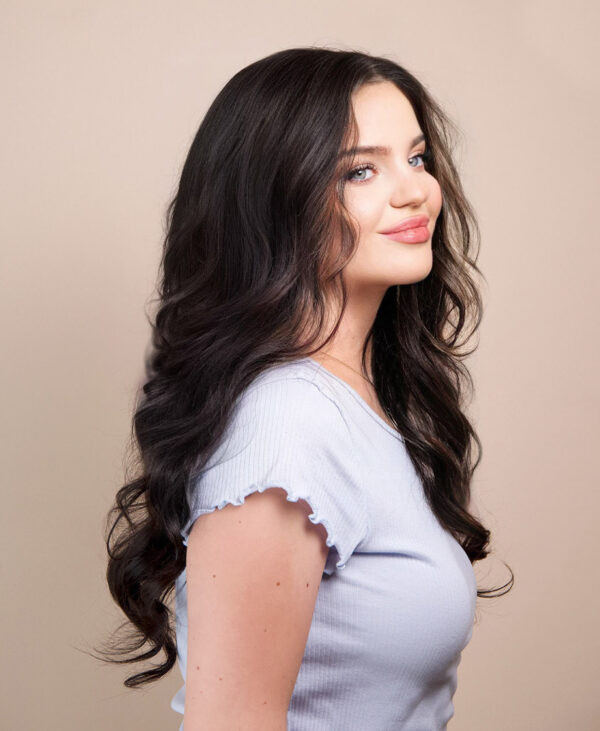 front lace human wig - 20" natural black.