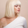bob wig with fringe - 10" platinum blonde.