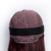long bob human wig - 10" red money piece highlights.