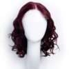 curly human wig - 12" dark red.