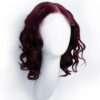 curly human wig - 12" dark red.