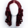 bouncy curls human wig - 14" dark red.