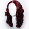 bouncy curls human wig - 14" dark red.