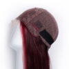 long bob human wig - 10" red money piece highlights.