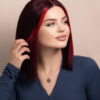 long bob human wig - 10" red money piece highlights.