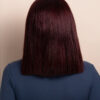 long bob human wig - 10" red money piece highlights.