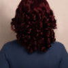 bouncy curls human wig - 14" dark red.